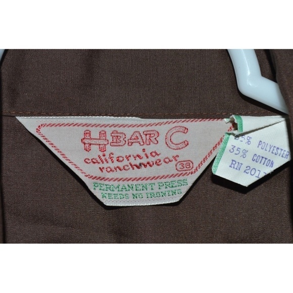 Vintage H Bar C Western Brown Lace Shirt Large - Picture 2 of 4